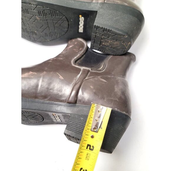 Bogs valerie Women's Brown Ankle Rubber Heel Pump Rain Boots Size 8 - Picture 10 of 12